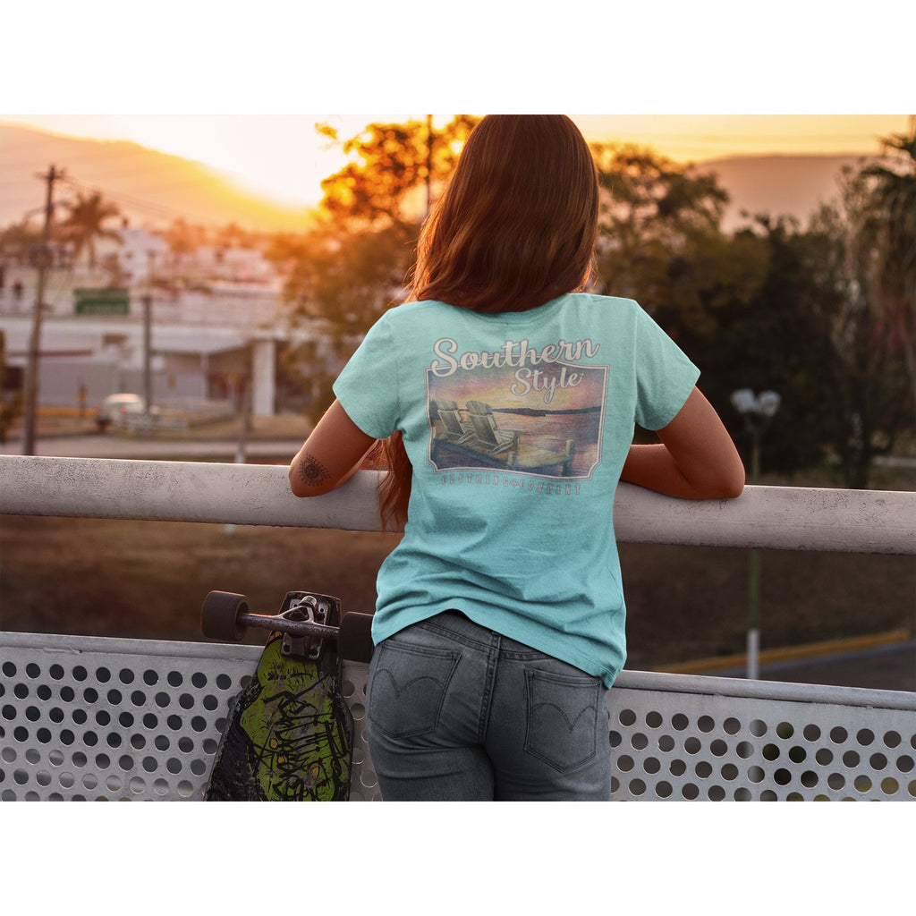 Southern Style Sunset at the Lake Custom T-Shirt – Bangles And